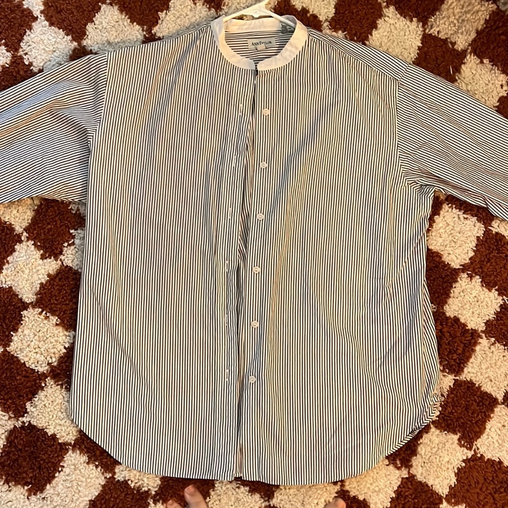 Ann Taylor Striped Button Down Shirt